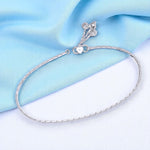 Load image into Gallery viewer, 925 Sterling Silver Cutwork Line Chain with Charm Single Anklet for Women