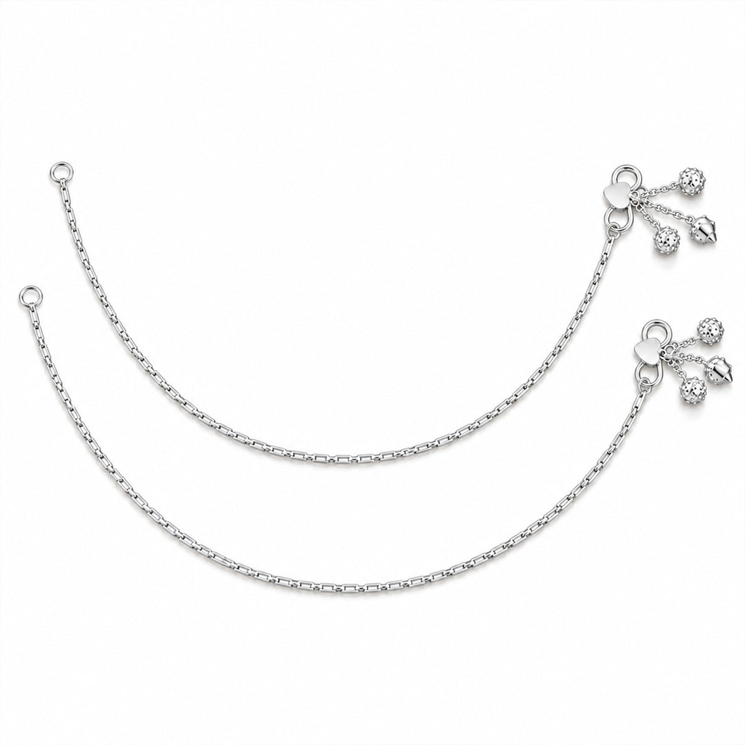 Taraash Single Line Cutwork Ending with Charm 925 Silver Anklet For Women AN0564S
