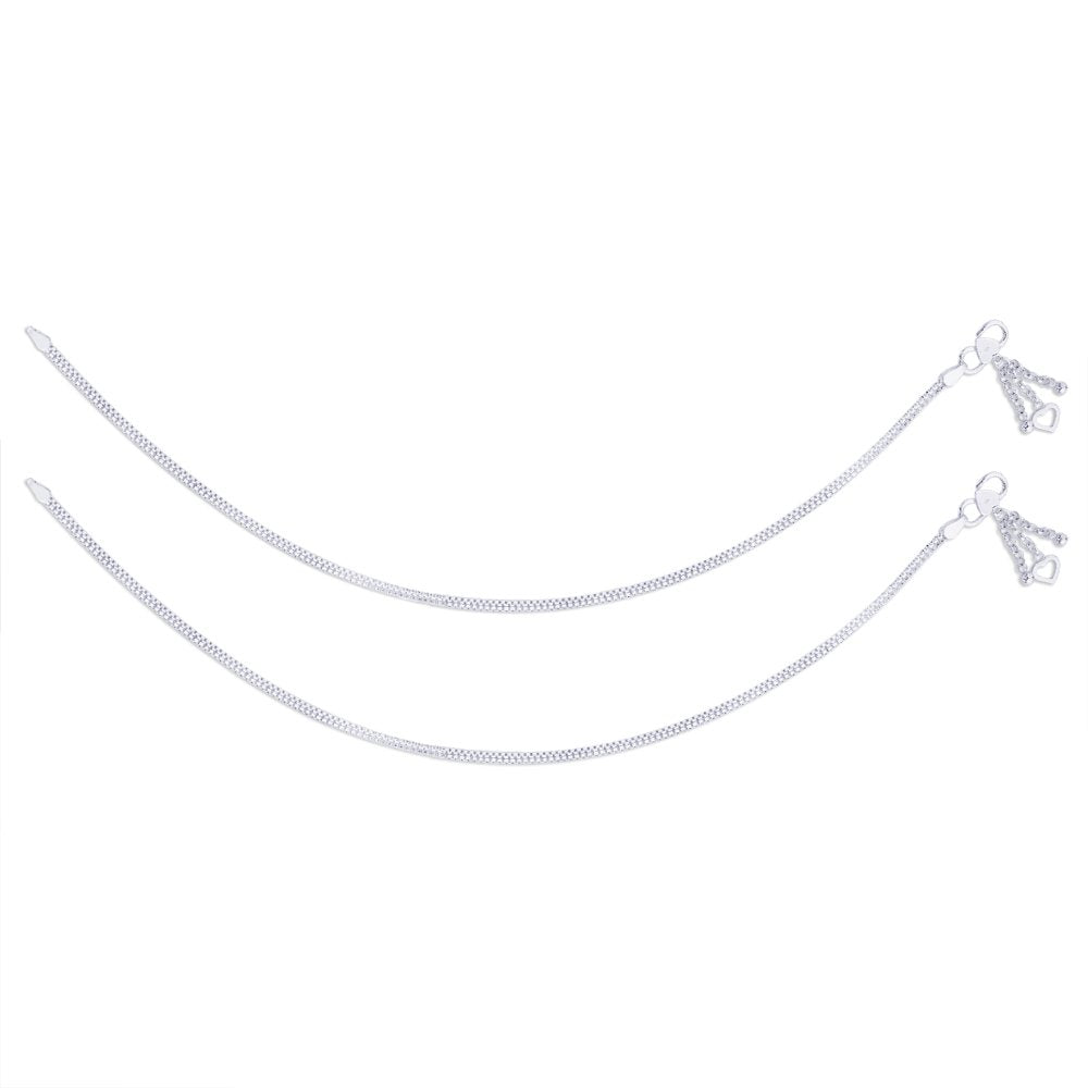 Taraash silver anklets
