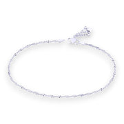 925 Sterling Silver Twisted Chain with Charm Single Anklet for Wome