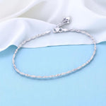 Load image into Gallery viewer, 925 Sterling Silver Twisted Chain with Charm Single Anklet for Wome
