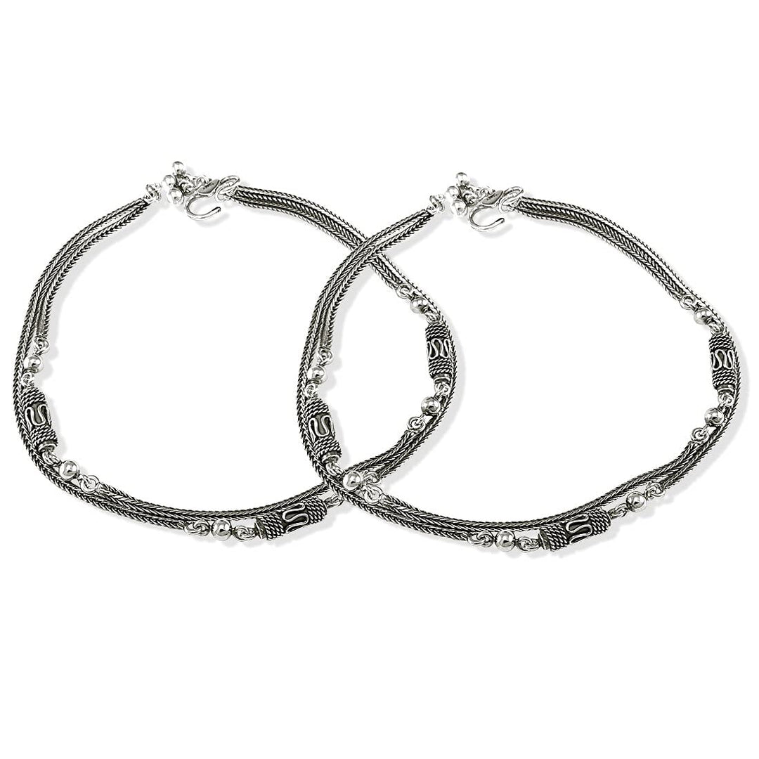 Taraash anklets for women traditional silver