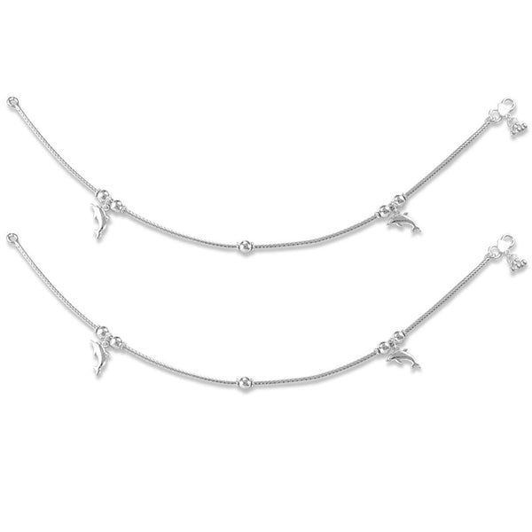 Taraash Sterling Silver Dolphin Design Anklet For Women