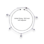 Load image into Gallery viewer, 925 Sterling Silver Heart &amp; CZ Charms Single Anklet For Women