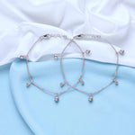 Load image into Gallery viewer, 925 Sterling Silver Heart &amp; CZ Charm Chian Anklet For Women