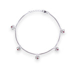 Load image into Gallery viewer, 925 Sterling Silver Heart Charm with CZ Stone Anklet for Women
