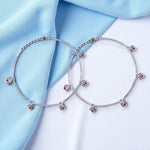 Load image into Gallery viewer, 925 Sterling Silver Heart Charm with CZ Stone Anklet for Women