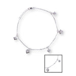 Load image into Gallery viewer, 925 Sterling Silver Beaded Heart Star Charm Chain Single Anklet for Women
