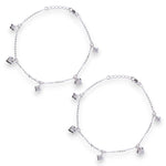 Load image into Gallery viewer, 925 Sterling Silver Beaded Heart Star Charm Chain Single Anklet for Women
