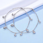 Load image into Gallery viewer, 925 Sterling Silver Beaded Heart Star Charm Chain Single Anklet for Women
