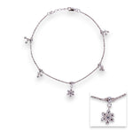 Load image into Gallery viewer, 925 Sterling Silver Floral Charm Beaded Single Anklet for Women
