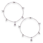 Load image into Gallery viewer, 925 Sterling Silver Floral Charm Beaded Anklet for Women
