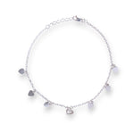 Load image into Gallery viewer, 925 Sterling Silver Heart Shape Charms CZ Anklets for Women