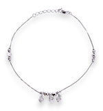 Load image into Gallery viewer, 925 Sterling Silver Elegant Beaded Heart Charm Chain Single Anklet for Women
