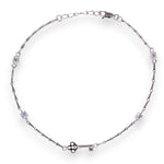 Load image into Gallery viewer, 925 Sterling Silver Key-to-Heart CZ Rhodium Anklet For Women