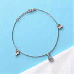 Load image into Gallery viewer, 925 Sterling Silver Sea Shell Pearl Charm Antique Finish Single Anklet for Women