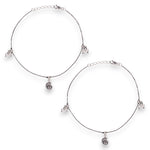 Load image into Gallery viewer, 925 Sterling Silver Sea Shell Pearl Charm Antique Finish Anklet for Women