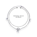 Load image into Gallery viewer, 925 Sterling Silver Pair Antique Silver Lotus Pearl Charm Chain Anklets for Women