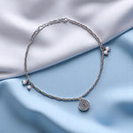 Load image into Gallery viewer, 925 Sterling Silver Single Silver Round Pearl Charm Chain Anklets for Women