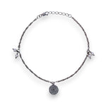 Load image into Gallery viewer, 925 Sterling Silver Pair  Silver Round Pearl Charm Chain Anklets for Women -