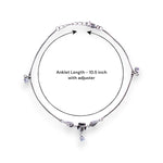 Load image into Gallery viewer, 925 Sterling Silver Floral Charm Beaded Anklet for Women