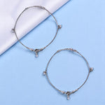 Load image into Gallery viewer, 925 Sterling Silver Floral Charm Beaded Anklet for Women