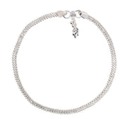 925 Sterling Silver Box Chain Traditional Single Anklet for Women