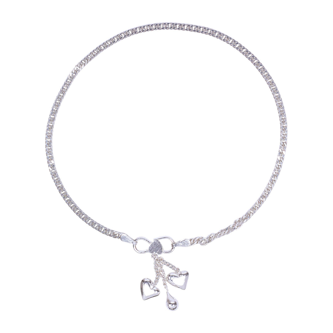 925 Sterling Silver Curb Chain 10.5 inch Anklets for Women