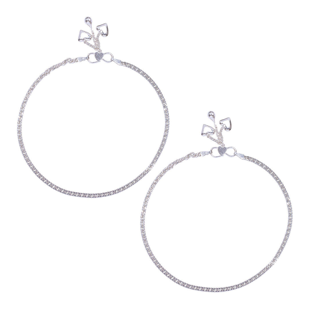 925 Sterling Silver Curb Chain 10.5 inch Anklets for Women