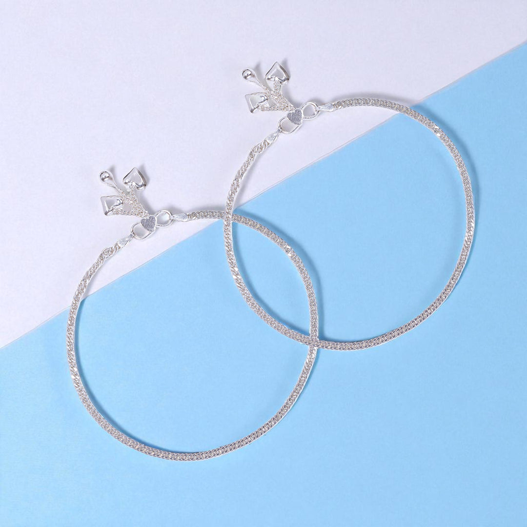 925 Sterling Silver Curb Chain 10.5 inch Anklets for Women