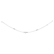925 Sterling Silver Beaded Heart Charm Chain Single Silver Anklets for Women