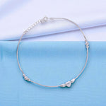Load image into Gallery viewer, 925 Sterling Silver Beaded Heart Charm Chain Single Silver Anklets for Women
