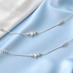 Load image into Gallery viewer, 925 Sterling Silver Beaded Heart Charm Chain Anklets for Women

