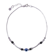 925 Sterling Silver Evil Eye Chain Single Anklets for Women