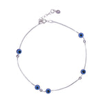 Load image into Gallery viewer, 925 Sterling Silver Evil Eye Beaded Chain Single Anklet for Women
