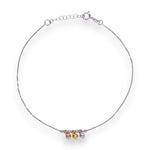 Load image into Gallery viewer, 925 Sterling Silver Tri-Tone Charm Anklet for Women
