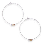 Load image into Gallery viewer, 925 Sterling Silver Tri-Tone Charm Anklet for Women
