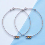 Load image into Gallery viewer, 925 Sterling Silver Tri-Tone Charm Anklet for Women
