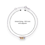 Load image into Gallery viewer, 925 Sterling Silver Tri-Tone Charm Anklet for Women
