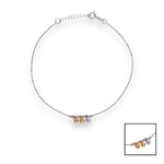Load image into Gallery viewer, 925 Sterling Silver Tri-Tone Charm Anklet for Women
