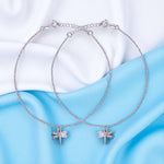 Load image into Gallery viewer, 925 Sterling Silver Dragonfly Charm CZ Chain Anklets for Women
