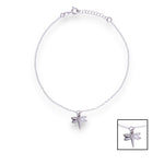 Load image into Gallery viewer, 925 Sterling Silver Dragonfly Charm CZ Chain Anklets for Women
