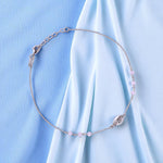 Load image into Gallery viewer, 925 Sterling Silver Sea Shell Baby Pink Beaded Single Chain Anklets for Women
