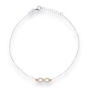 925 Sterling Silver Infinity with CZ Single Anklet for Women