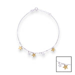 Load image into Gallery viewer, 925 Sterling Silver Star Gold &amp; Silver Anklet for Women
