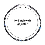 Load image into Gallery viewer, 925 Sterling Silver Black Beaded Evil Eye Anklet for Women
