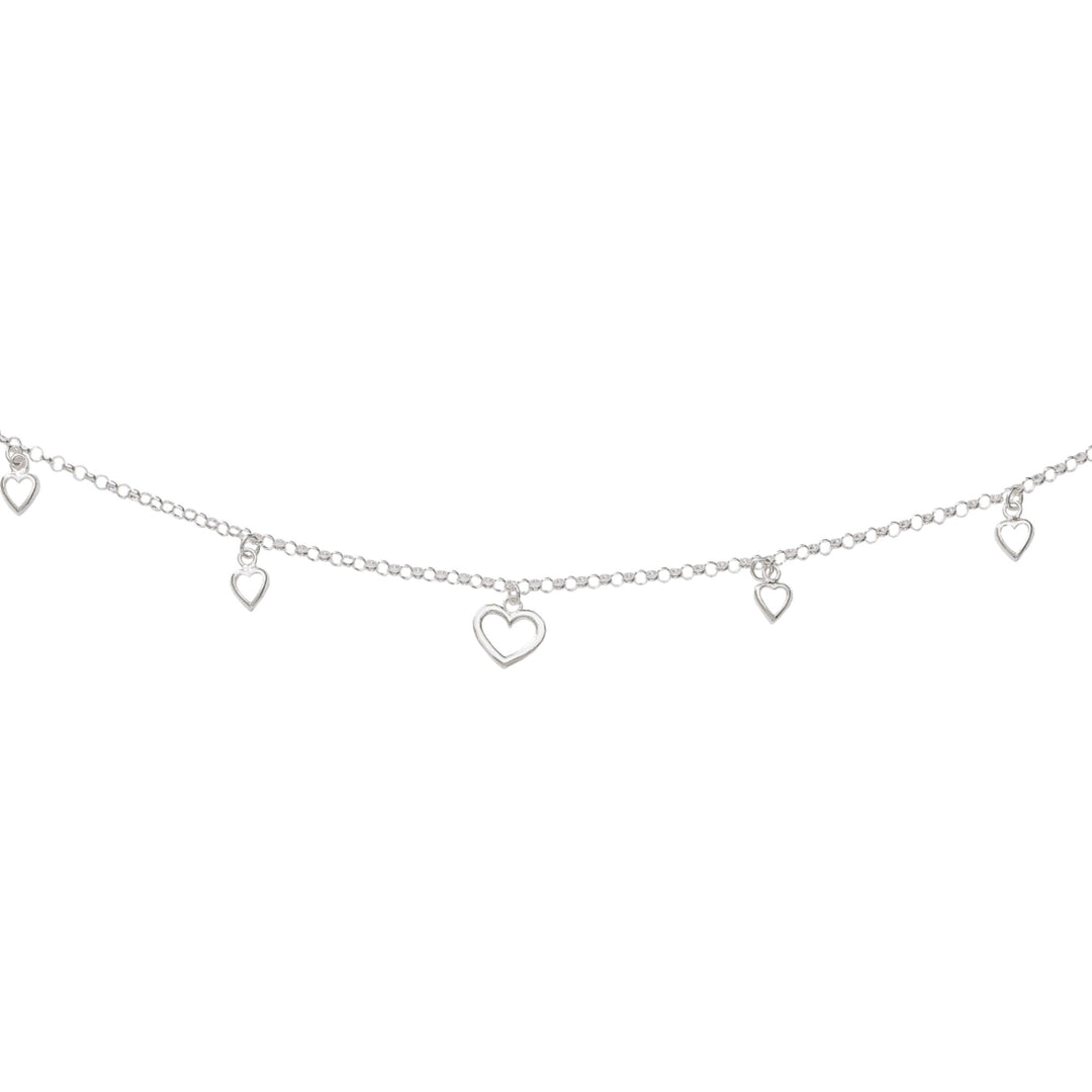 925 Sterling Silver Fashionable Love Anklet with Heart Charm for Women