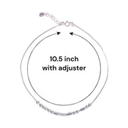 925 Sterling Silver Multi Beaded Chain Single Anklet for Women