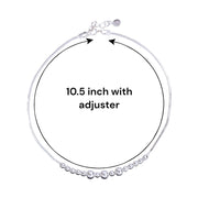 925 Sterling Silver Beaded Charm Chain Single Anklet for Women