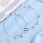 Load image into Gallery viewer, 925 Sterling Silver Graceful Beaded Charm Chain Anklet For Women
